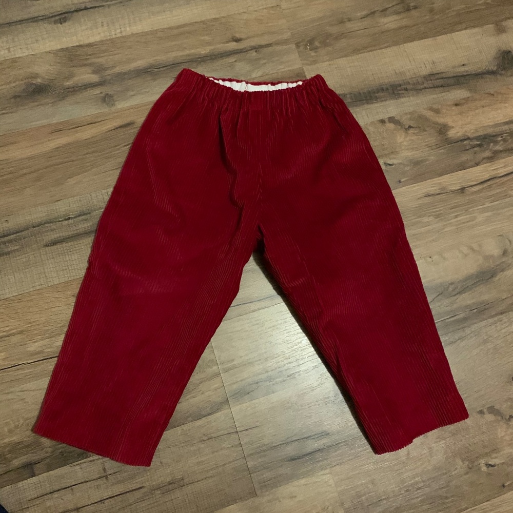Boys 2Y Oscar de La Renta Red Cordoroy Pant